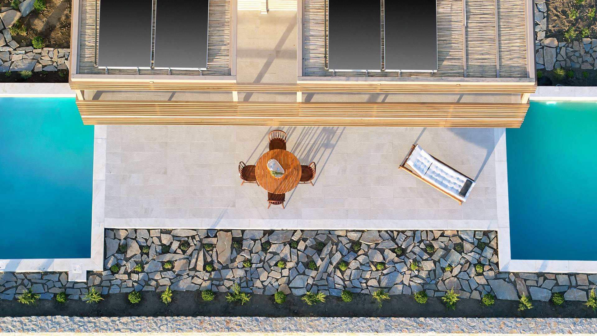 NEST GROVE Interconnected Suite Private Pool Aerial View